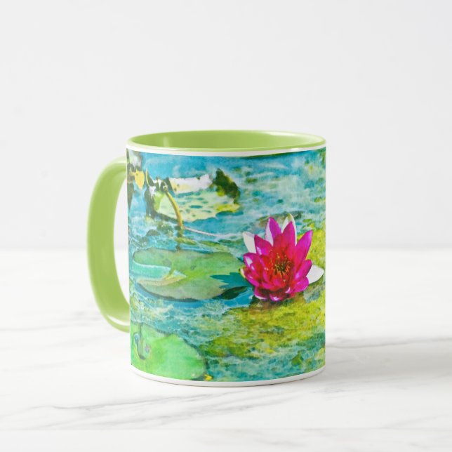 Water Lily Lilypad Mug (Front Left)