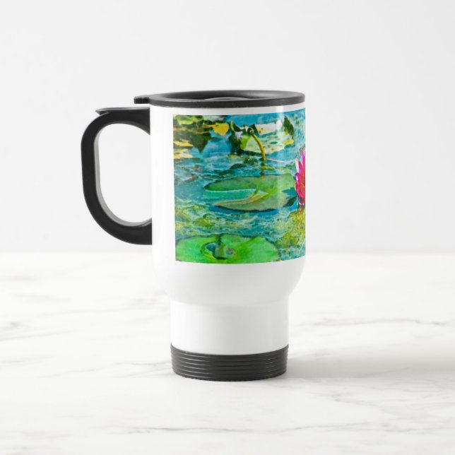 Water Lily Lilypad Travel Mug (Left)