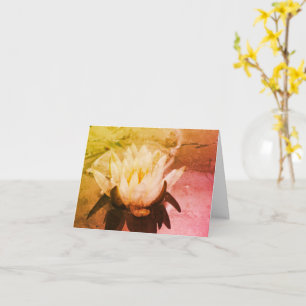 Water Lily Lotus Flower Art Note Card