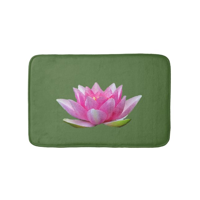Water Lily Lotus Flower Bath Mats (Front)