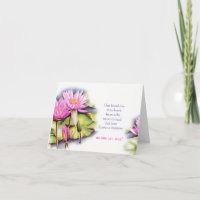 Water lily lotus flower condolences sympathy card