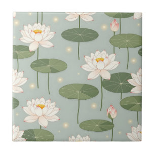 Water Lily Lotus Pond Pattern Tile