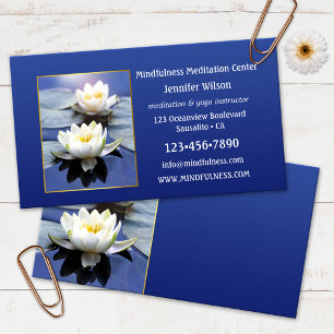 Water Lily Mindfulness Meditation Yoga Business Card