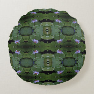 Water Lily Pattern Round Cushion