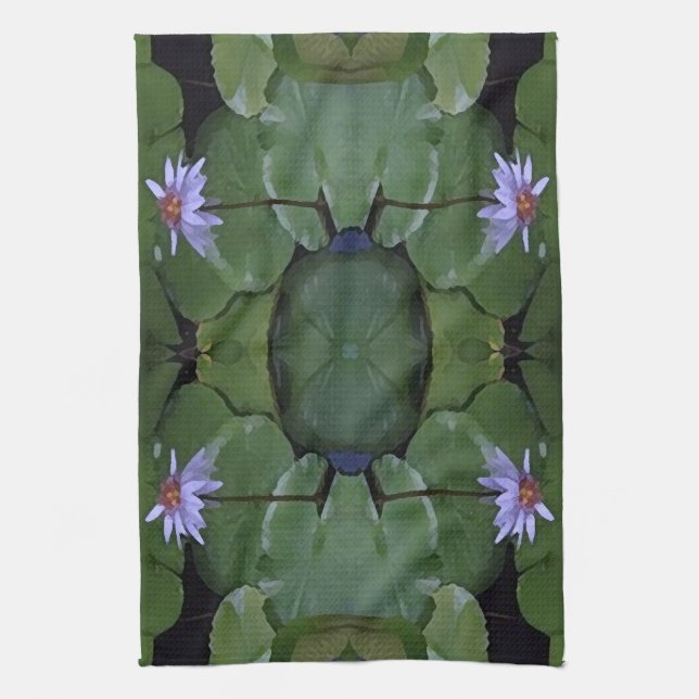 Water Lily Pattern Tea Towel (Vertical)