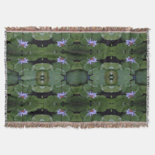Water Lily Pattern Throw Blanket