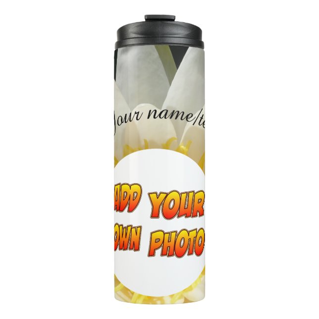 Water Lily Photo Tumbler (Front)