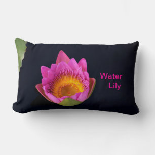 Water Lily Pillow in Hot Pink and Black