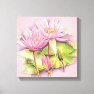 Water lily pink canvas fine art print