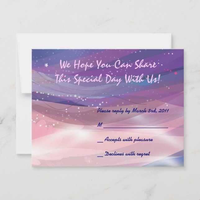 Water Lily Pond Bat Mitzvah Invitation  reply bard (Front)