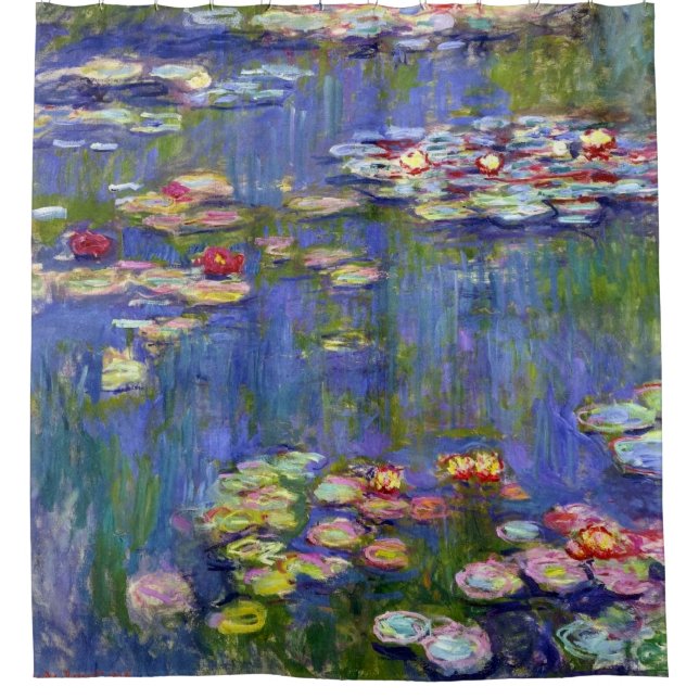 Water Lily Pond Monet Fine Art Shower Curtain (Front)