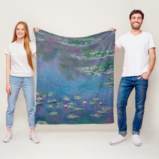 Water Lily Pond, Monet Fleece Blanket (In Situ)