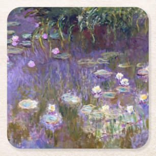 Water Lily Pond, Monet Square Paper Coaster
