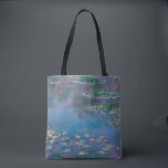 Water Lily Pond, Monet Tote Bag<br><div class="desc">Oscar-Claude Monet (14 November 1840 – 5 December 1926) was a French painter, a founder of French Impressionist painting and the most consistent and prolific practitioner of the movement's philosophy of expressing one's perceptions before nature, especially as applied to plein air landscape painting. The term ""Impressionism"" is derived from the...</div>