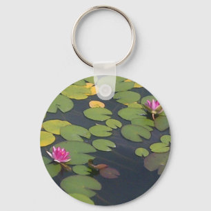 Water Lily Pond Painting  Key Ring