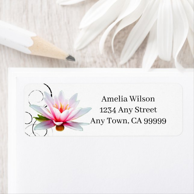 Water Lily Return Address Label (Insitu)