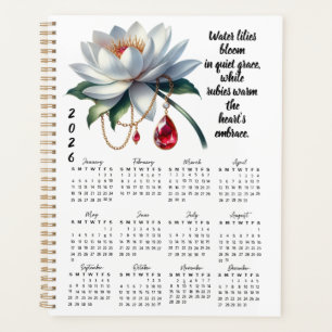 Water Lily & Ruby July Verse – 2026 Full-Year  Planner