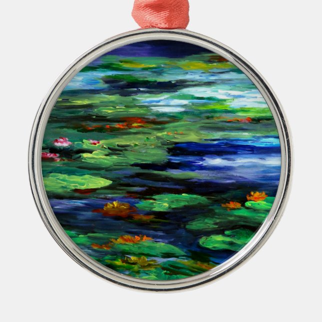 Water Lily Somnolence 2010 Metal Tree Decoration (Front)
