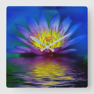 Water Lily Square Wall Clock