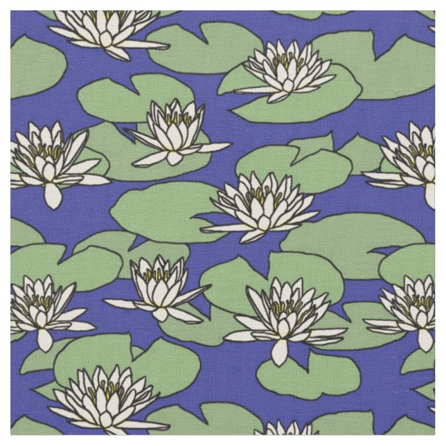 water lily textile pattern fabric (Close Up)