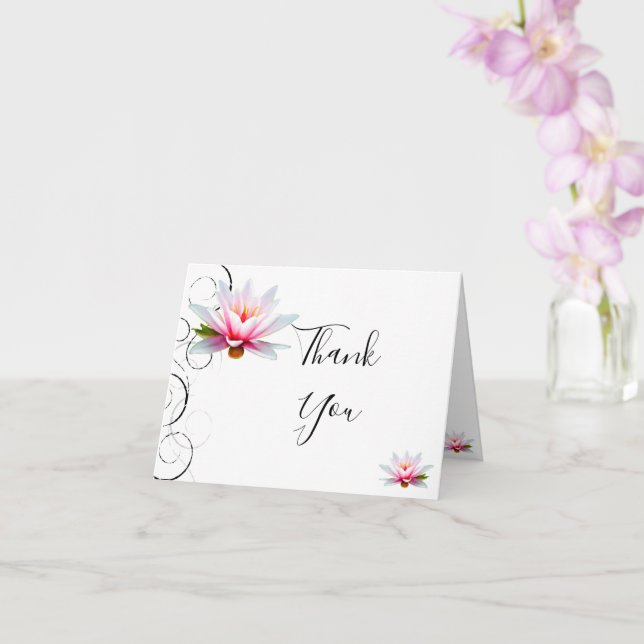 Water Lily Thank You Card (Orchid)