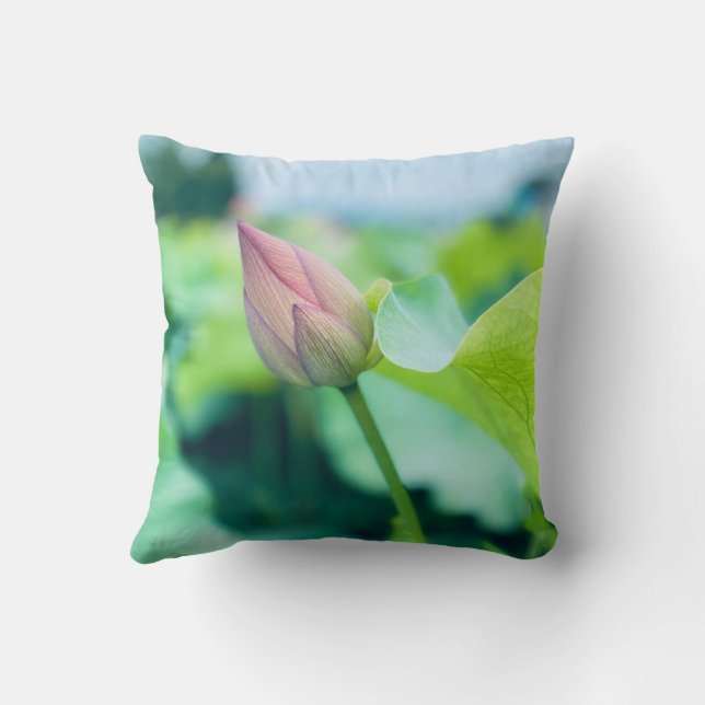 Water Lily Throw Pillow (Back)