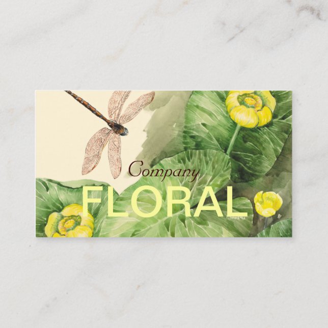 water-lily watercolor business card (Back)