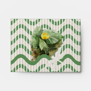 water-lily watercolor pattern envelope