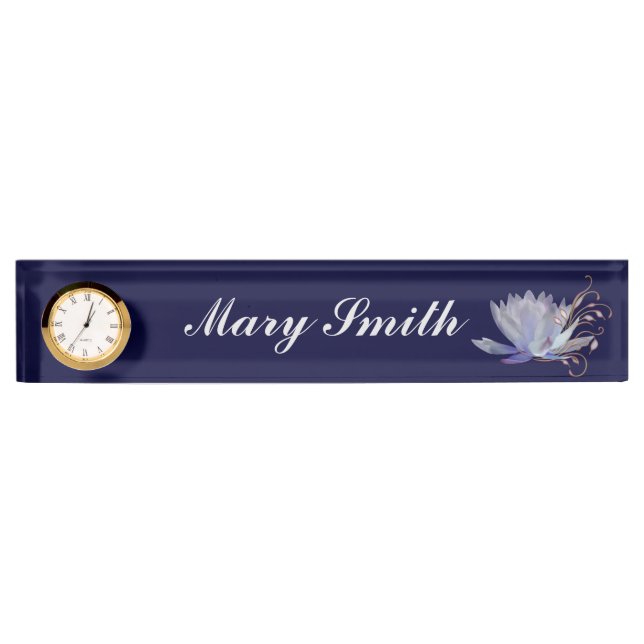 Water Lily with Decorative Swirls Nameplate (Front)