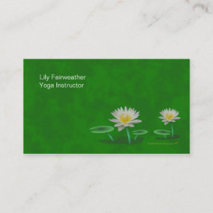 Water Lily Yoga Teacher Business Cards Template