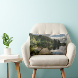 Water Loch Ard Trossachs National Park Lumbar Cushion