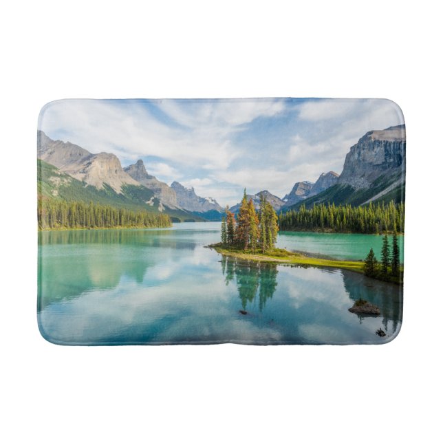 Water | Maligne Lake, Jasper National Park, Canada Bath Mat (Front)