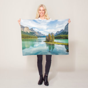 Water   Maligne Lake, Jasper National Park, Canada Fleece Blanket