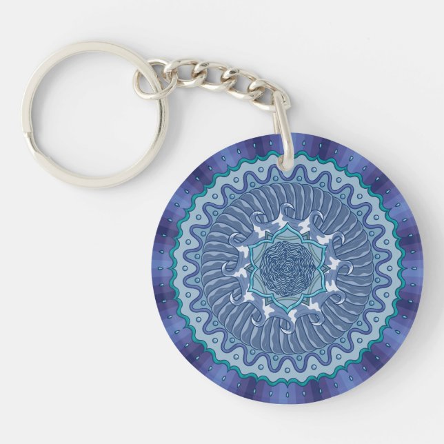 Water Mandala Acrylic Keychain (Front)