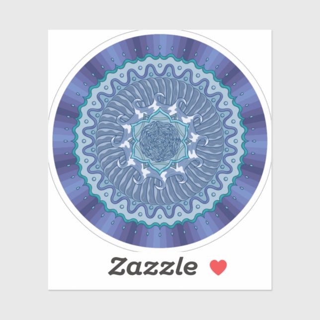 Water Mandala Contour Sticker (Sheet)