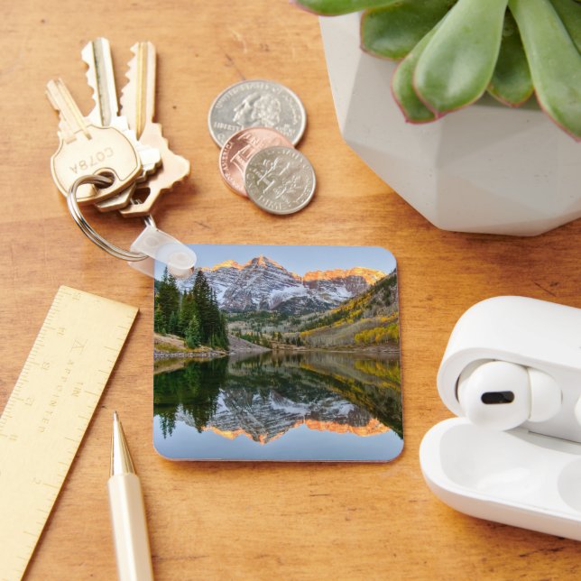 Water | Maroon Bells Lake Aspen Trees Key Ring (Desk)