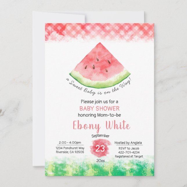 Water melon baby shower invitation (Front)