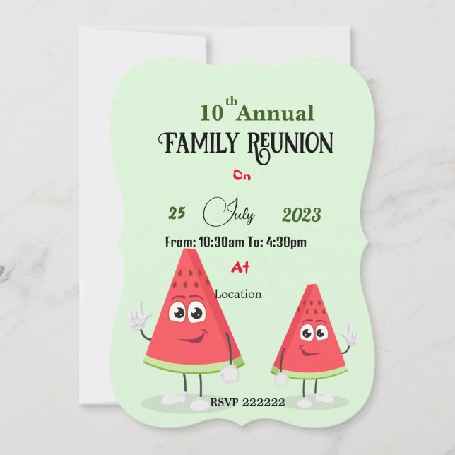 Water melon Get together invitation (Front)