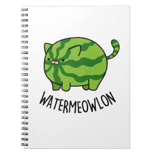 Water-meow-lon Funny Watermelon Cat Pun  Notebook