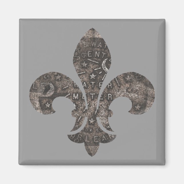 Water Metre Lid Fleur De Lis, Magnet (Front)