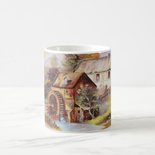 Water mill and river coffee mug (Center)