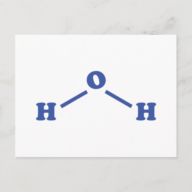 Water Molecular Chemical Formula Postcard (Front)