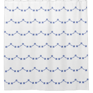 Water Molecular Chemical Formula Shower Curtain