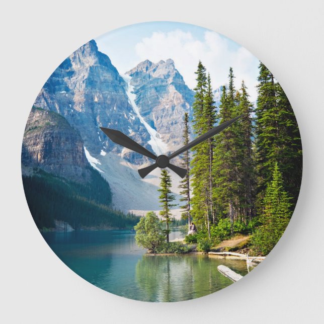 Water | Moraine Lake, Canada Large Clock (Front)
