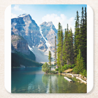 Water | Moraine Lake, Canada Square Paper Coaster