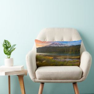 Water Mt. Rainier National Park, Washington Lumbar Cushion