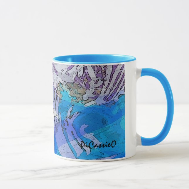 Water Music Coffee Mug in blues and purples (Right)