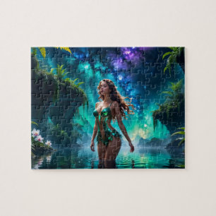 Water Nymph of the Galactic Lake Jigsaw Puzzle