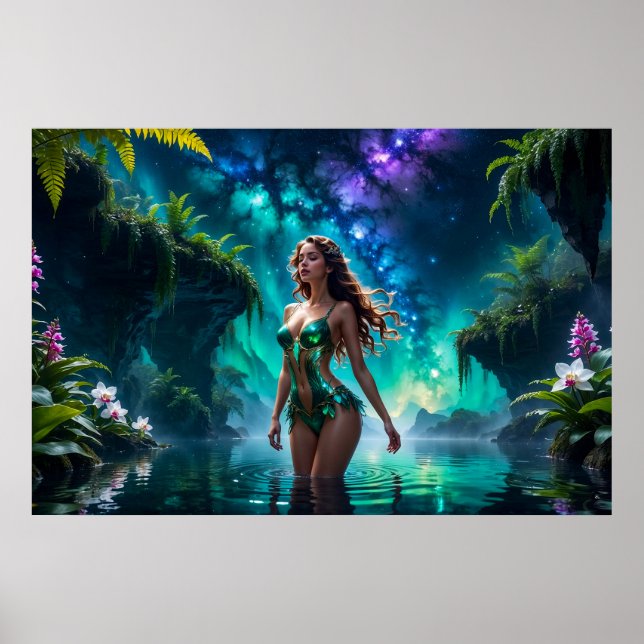 Water Nymph of the Galactic Lake Poster (Front)