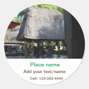 water ocean beach photo add name text place summer classic round sticker